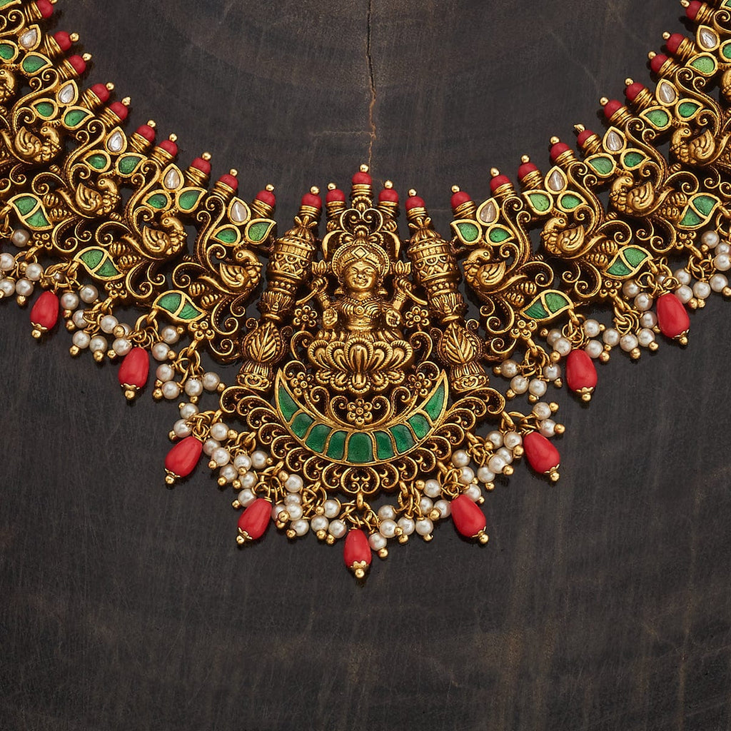 Temple Antique Synthetic Stones Necklace