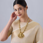 White Stone Laxmi Temple Antique Necklace