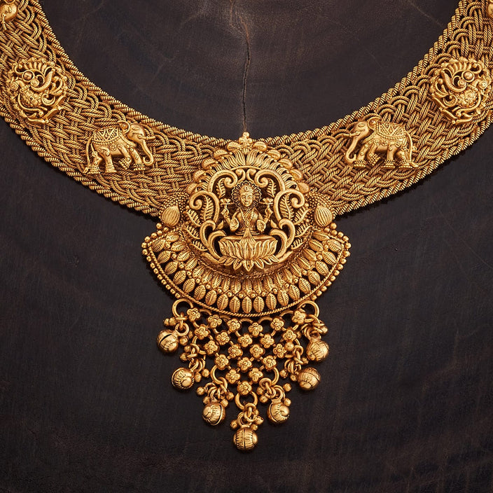 Traditional South Indian Gold Platted Antique Necklace