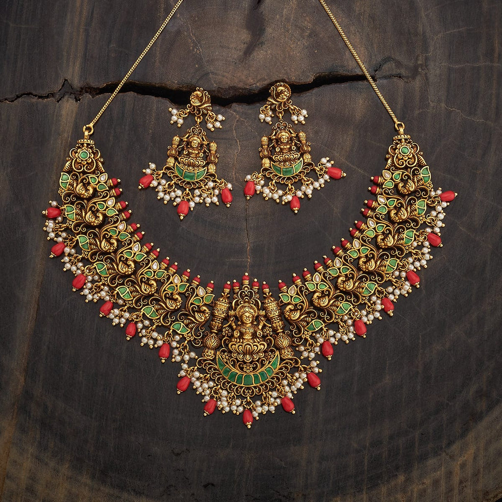 Temple Antique Synthetic Stones Necklace