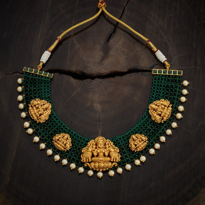 Handwork Laxmi temple necklace designs Antique Necklace