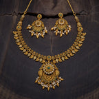 Flower Motif Antique Temple Necklace