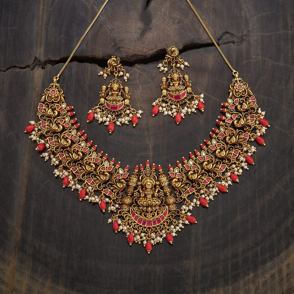 Temple Antique Synthetic Stones Necklace