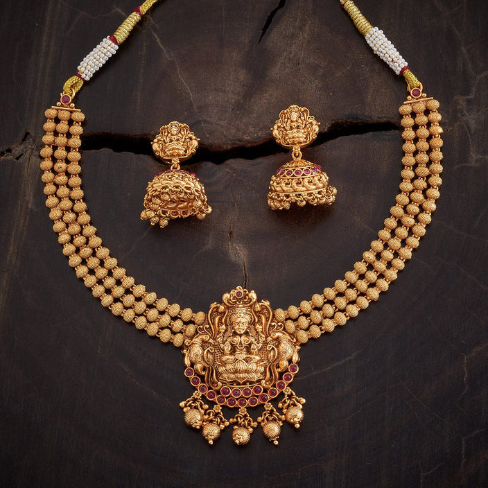 Haram with Lakshmi Devi Antique Necklace Set