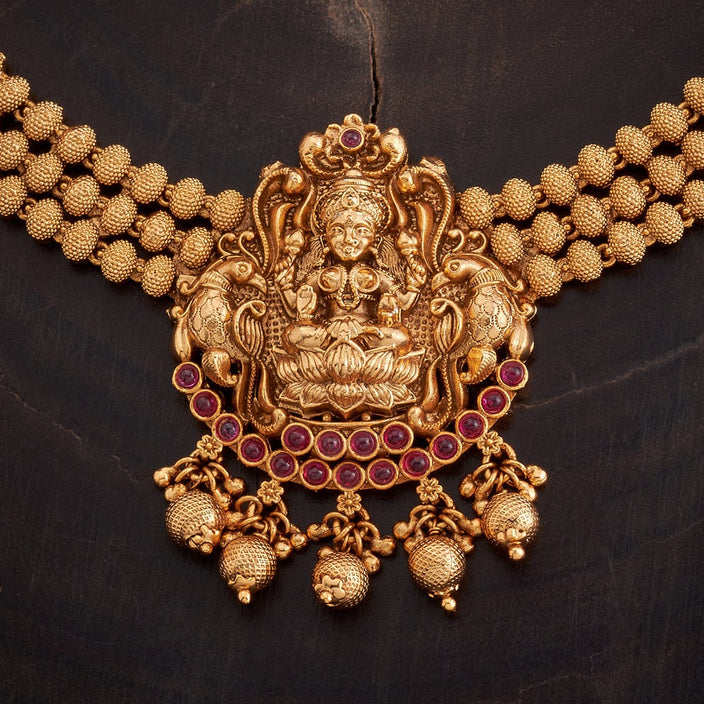 Haram with Lakshmi Devi Antique Necklace Set