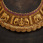Elephant lakshmi antique gold necklace