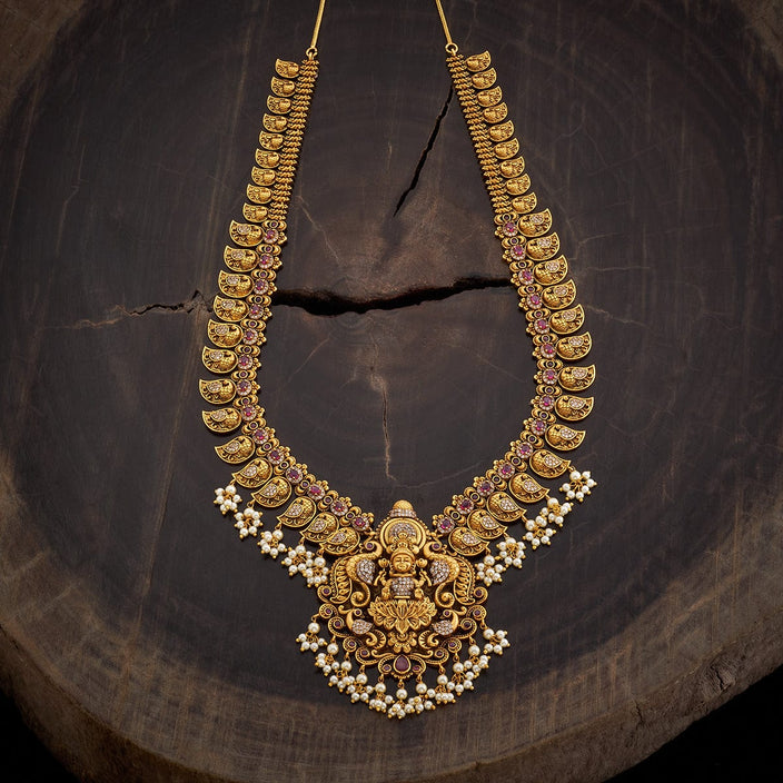 Antique White stone Haaram Necklace