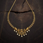 Gold tone white stone Antique Necklace