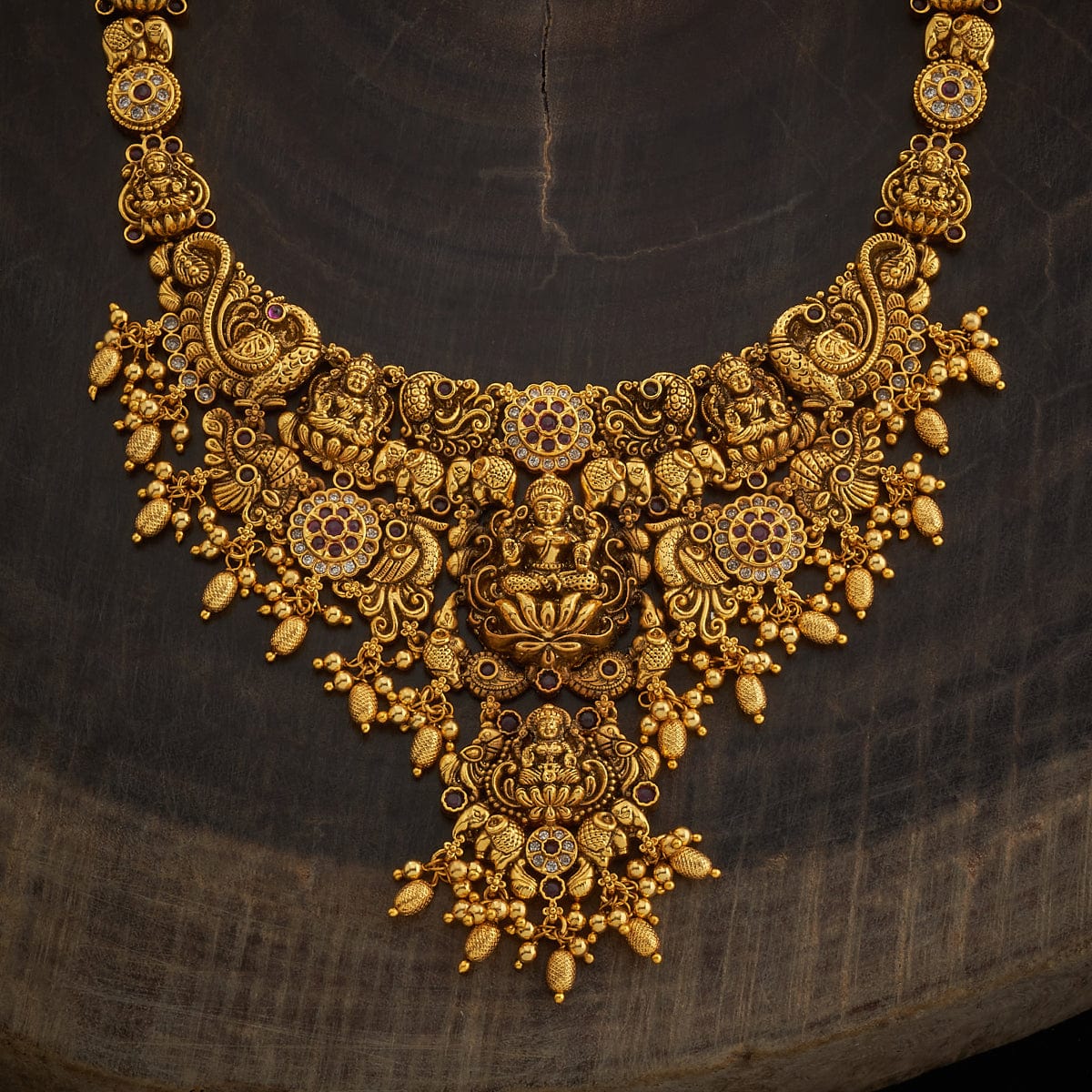 Lotus Blessings Lakshmi Antique Necklace