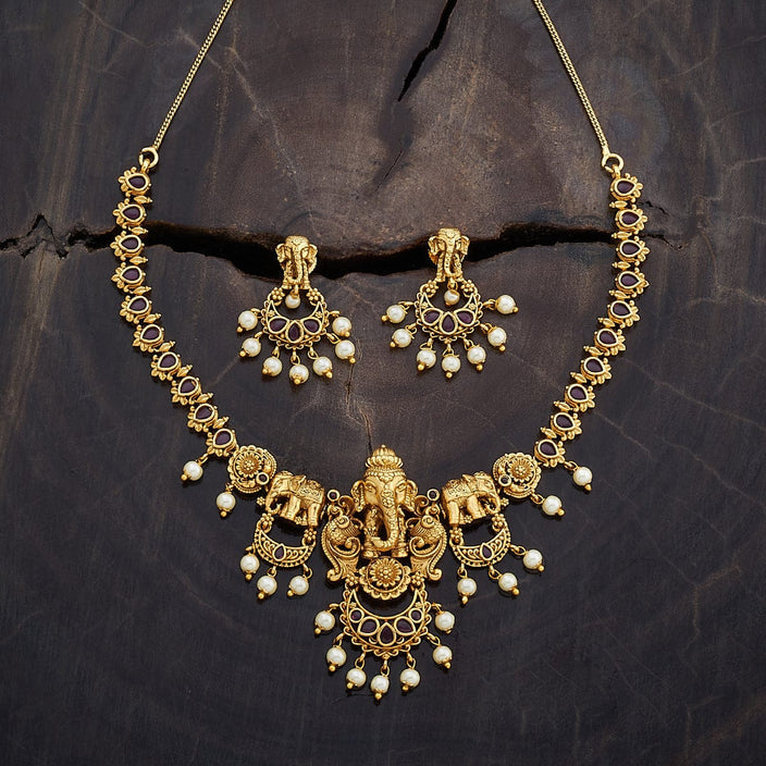 Antique Gold Elephant Necklace