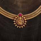 Pink Stone Short Antique Necklace