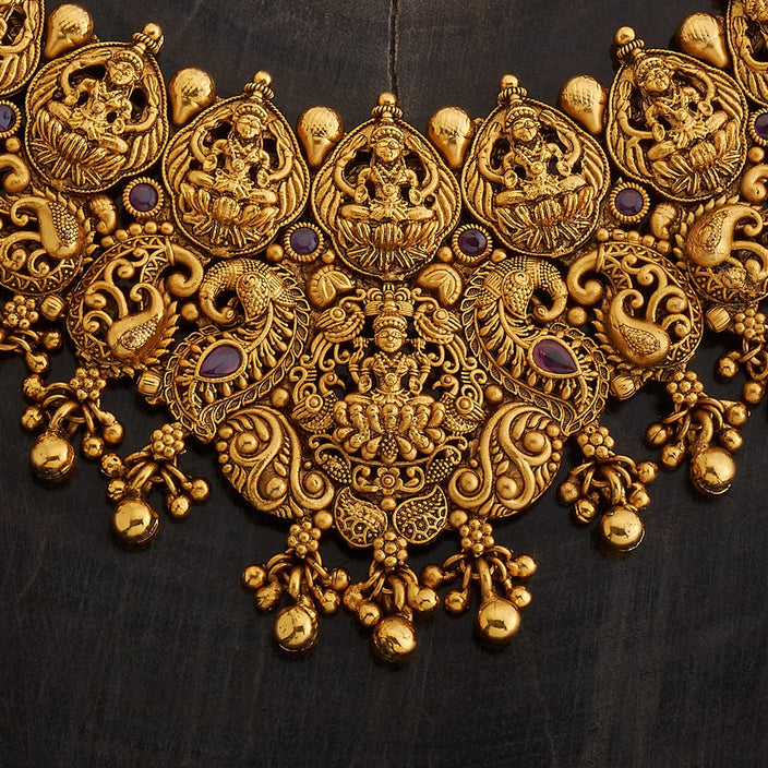 Goddess Lakshmi Antique Gold Necklace