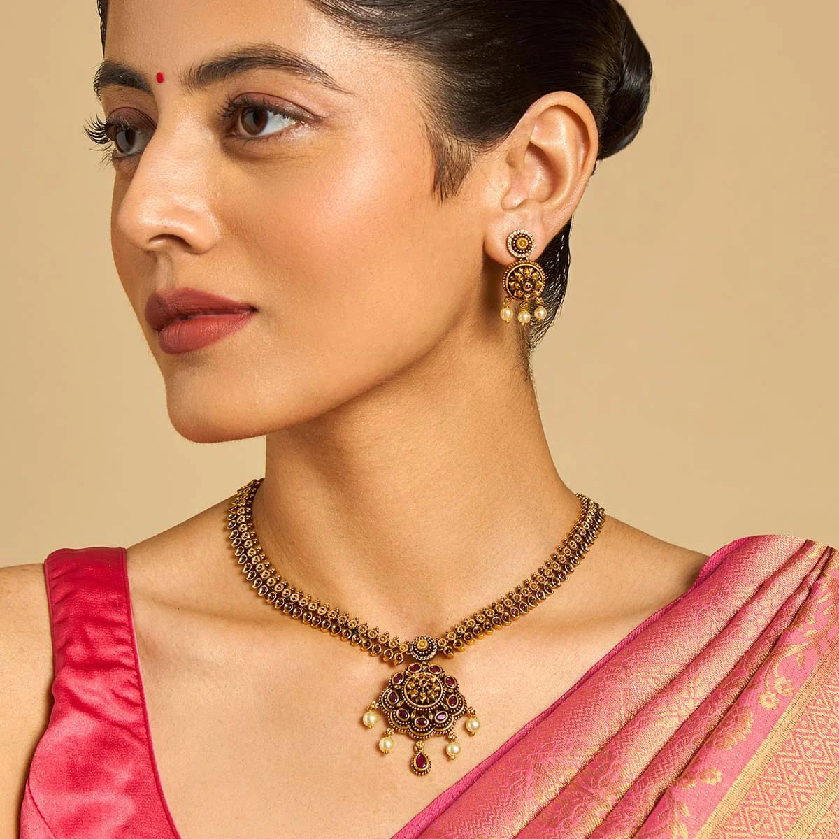 Short Antique Adjustable Chain Necklace