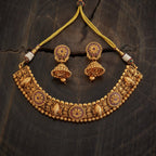 Antique Gold Stone Ethnic Temple Necklace