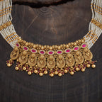 white stone chain antique necklace