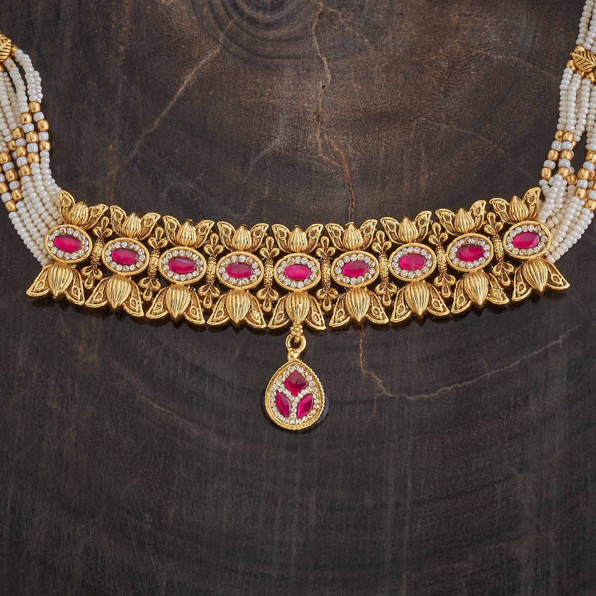 Pink Stone Antique Necklace