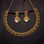 Green Stone Short Antique Necklace Set