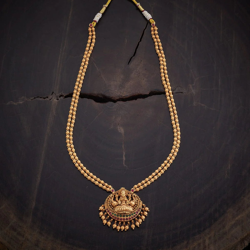 Gold Stone Chain With Lakshmi Antique Necklace