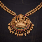 Gold Stone Chain With Lakshmi Antique Necklace