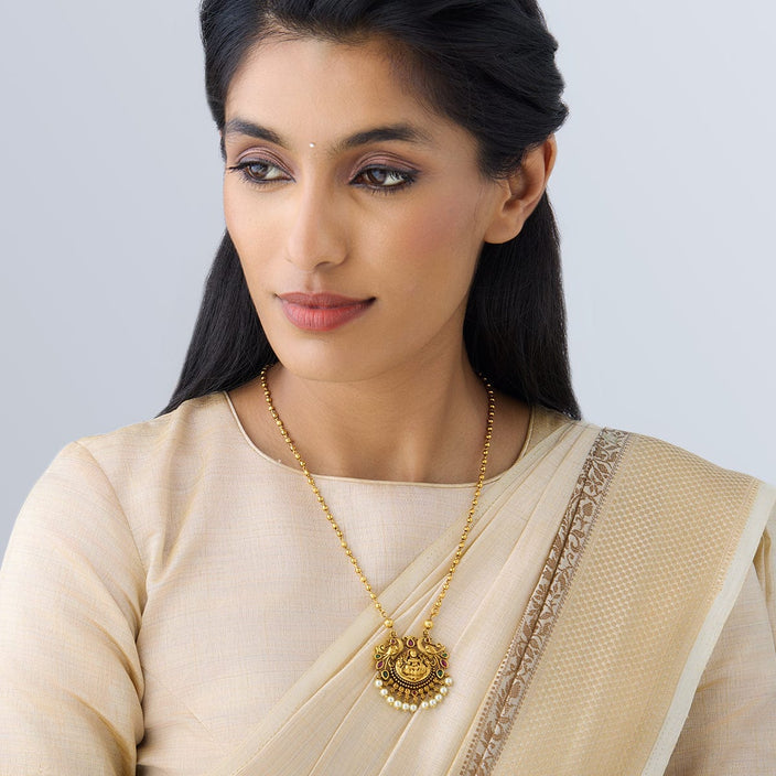 Gold Stone Peacock Antique Necklace