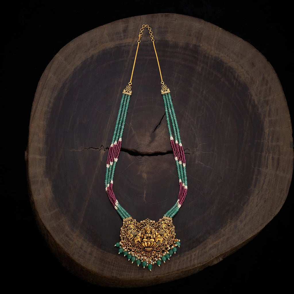 Green & red Stone Antique Long Necklace