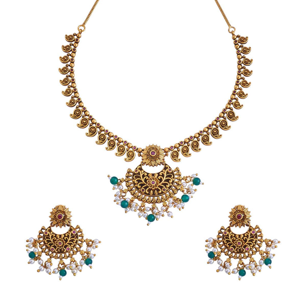 Traditional Mango Design Antique Necklace