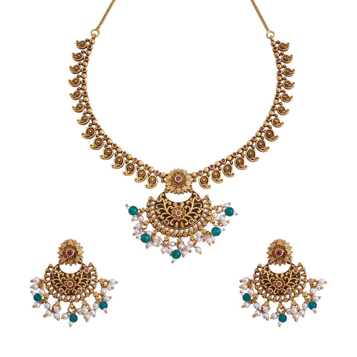 Traditional Mango Design Antique Necklace