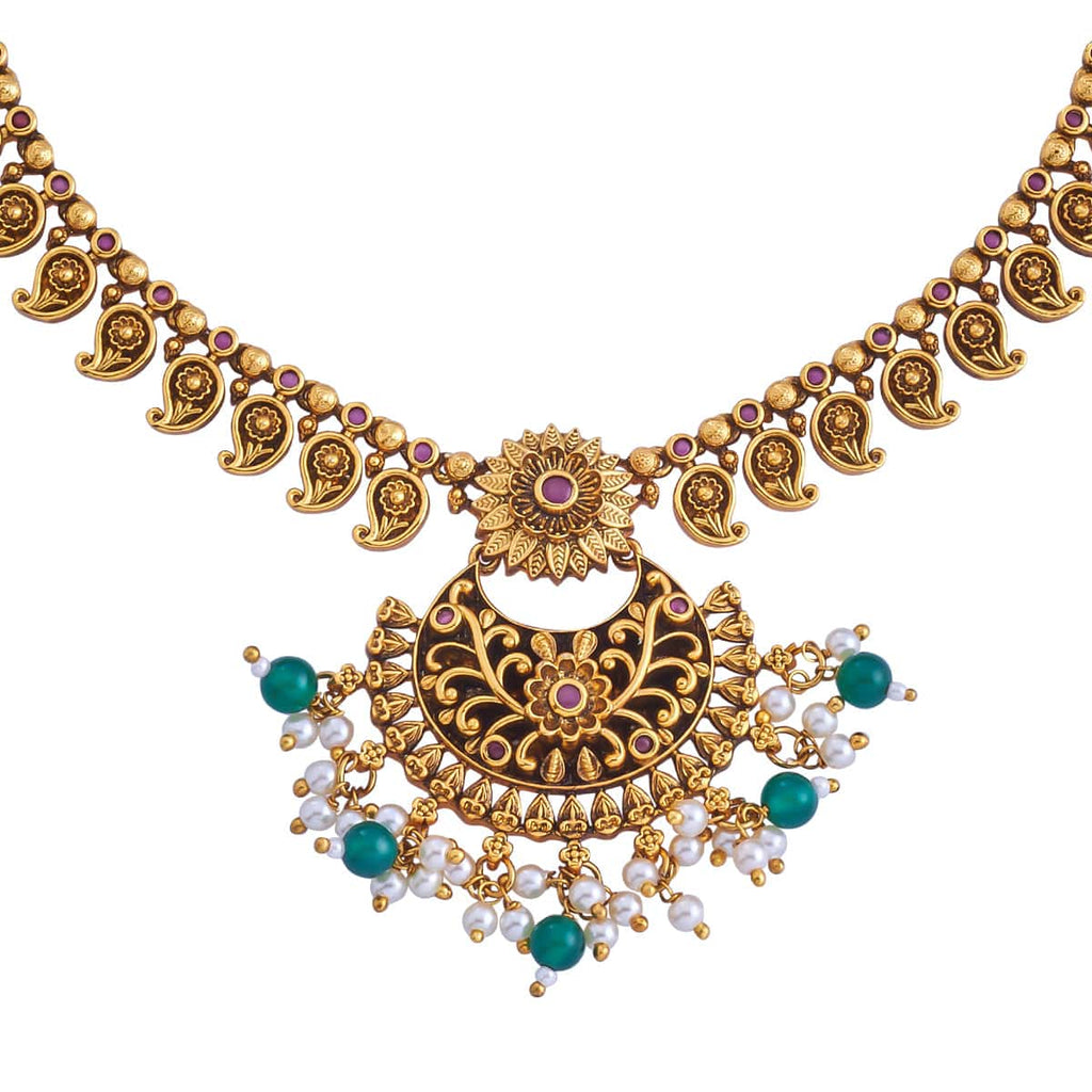 Traditional Mango Design Antique Necklace