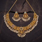 White Stone Gold Antique Necklace Set
