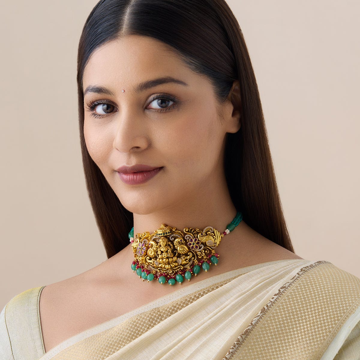 Antique Green Beads Necklace