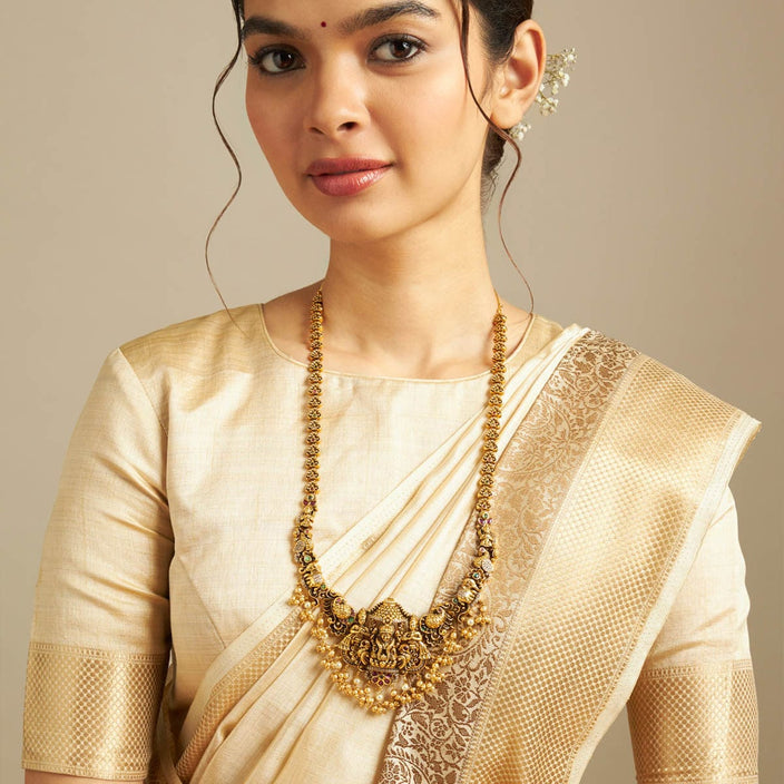 Gold-plated Long antique necklace