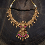 Gold Stone Antique Temple Necklace