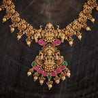 Gold Stone Antique Temple Necklace