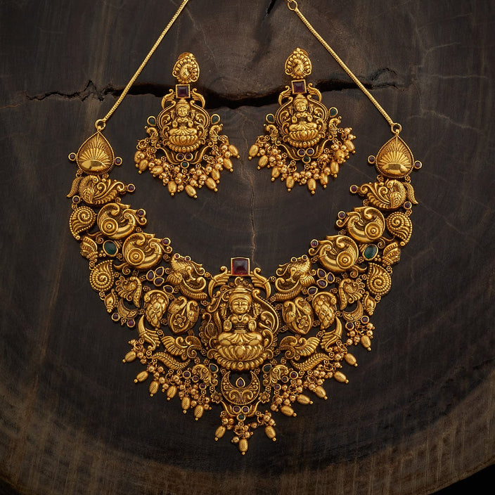 Designer Lakshmi Devi Kempu Wedding Antique Necklace set