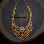 Lakshmi Devi on Peacock Designer Long Antique Necklace Set