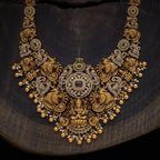 Lakshmi Devi on Peacock Designer Long Antique Necklace Set