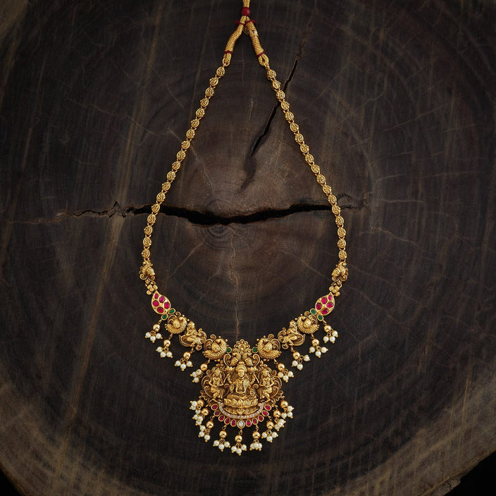 Antique Gold Lakshmi Long Necklace