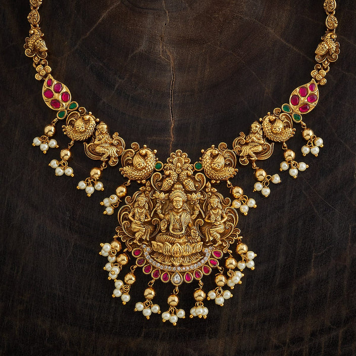 Antique Gold Lakshmi Long Necklace