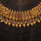 Flower Design Temple Antique Necklace