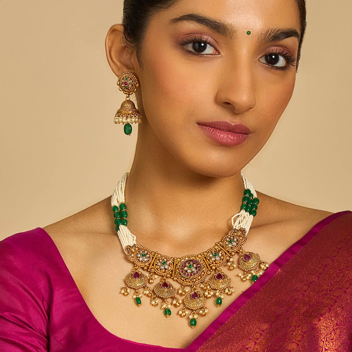 Multi Layered Short Antique Necklace