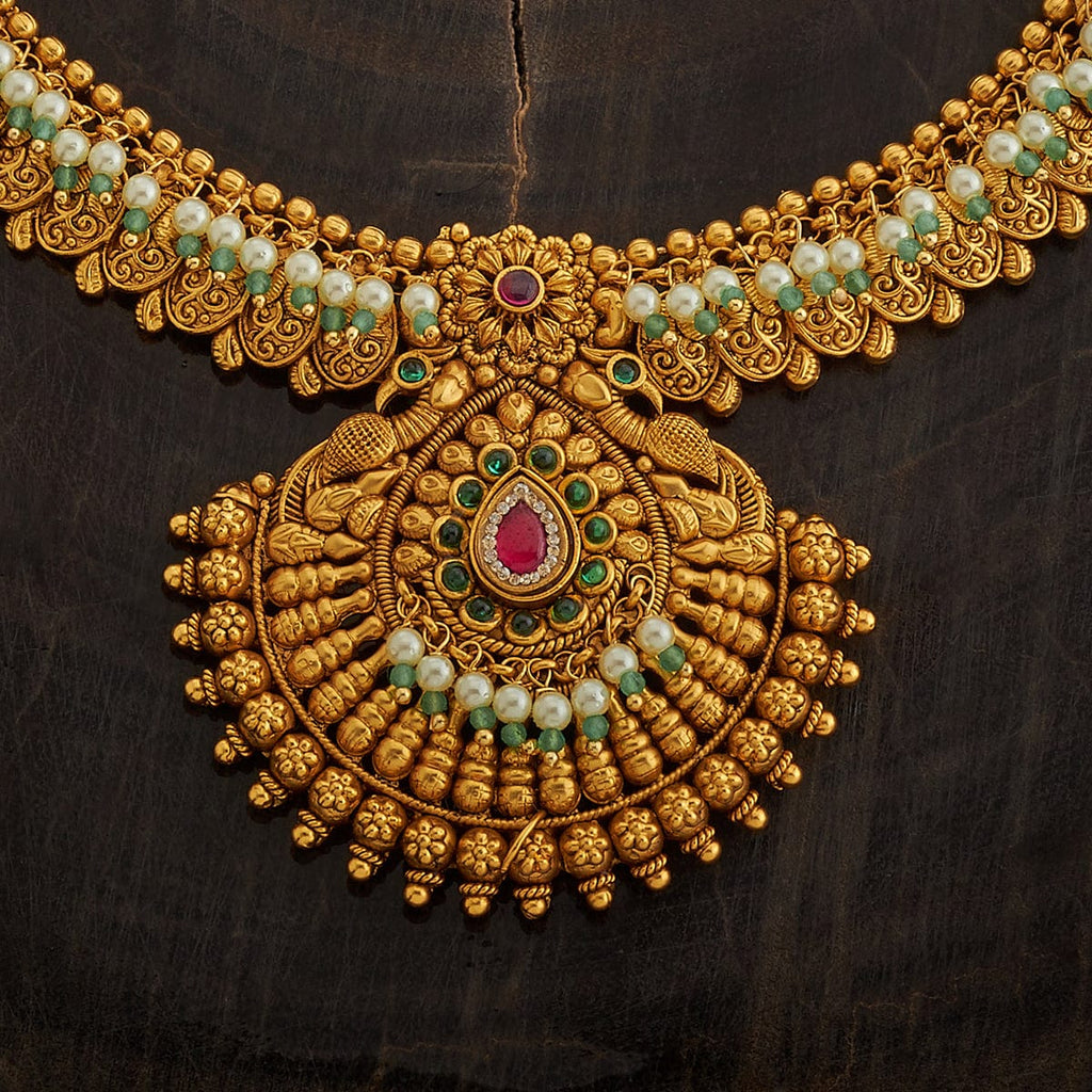 Flower Design Antique Beads Necklace