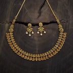 Flower Design short antique necklace