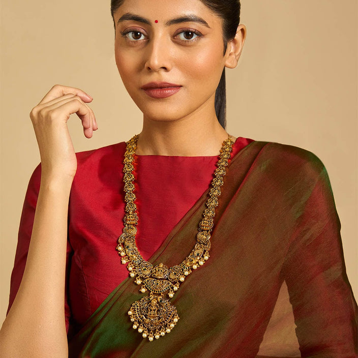 Maa Laxmi long haram Antique Necklace