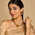 Flower and Lakshmi Design Antique Necklace