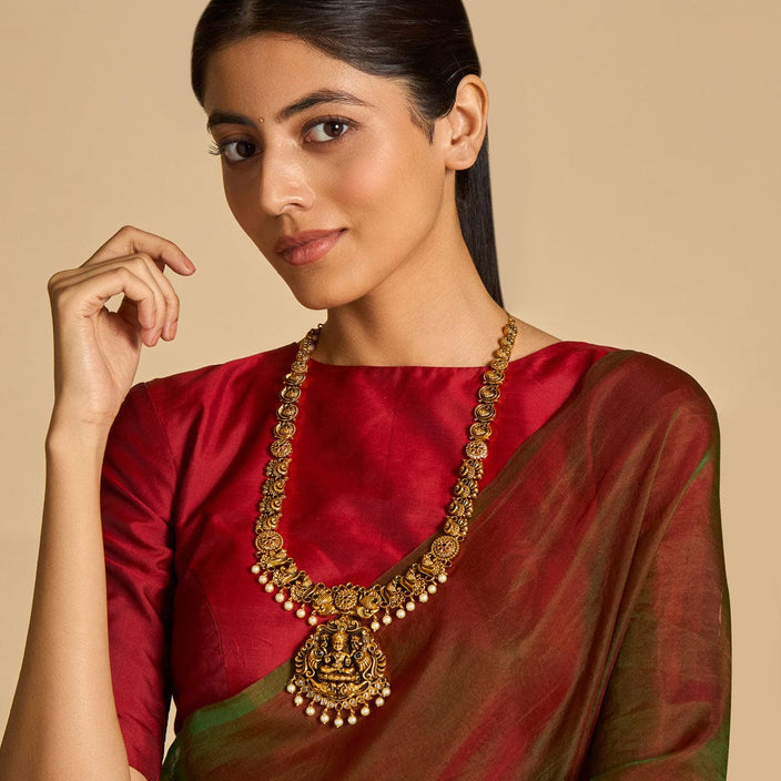 Long haram white stone Antique Necklace