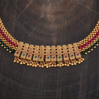 Rad, Green & Gold Stone Antique Necklace