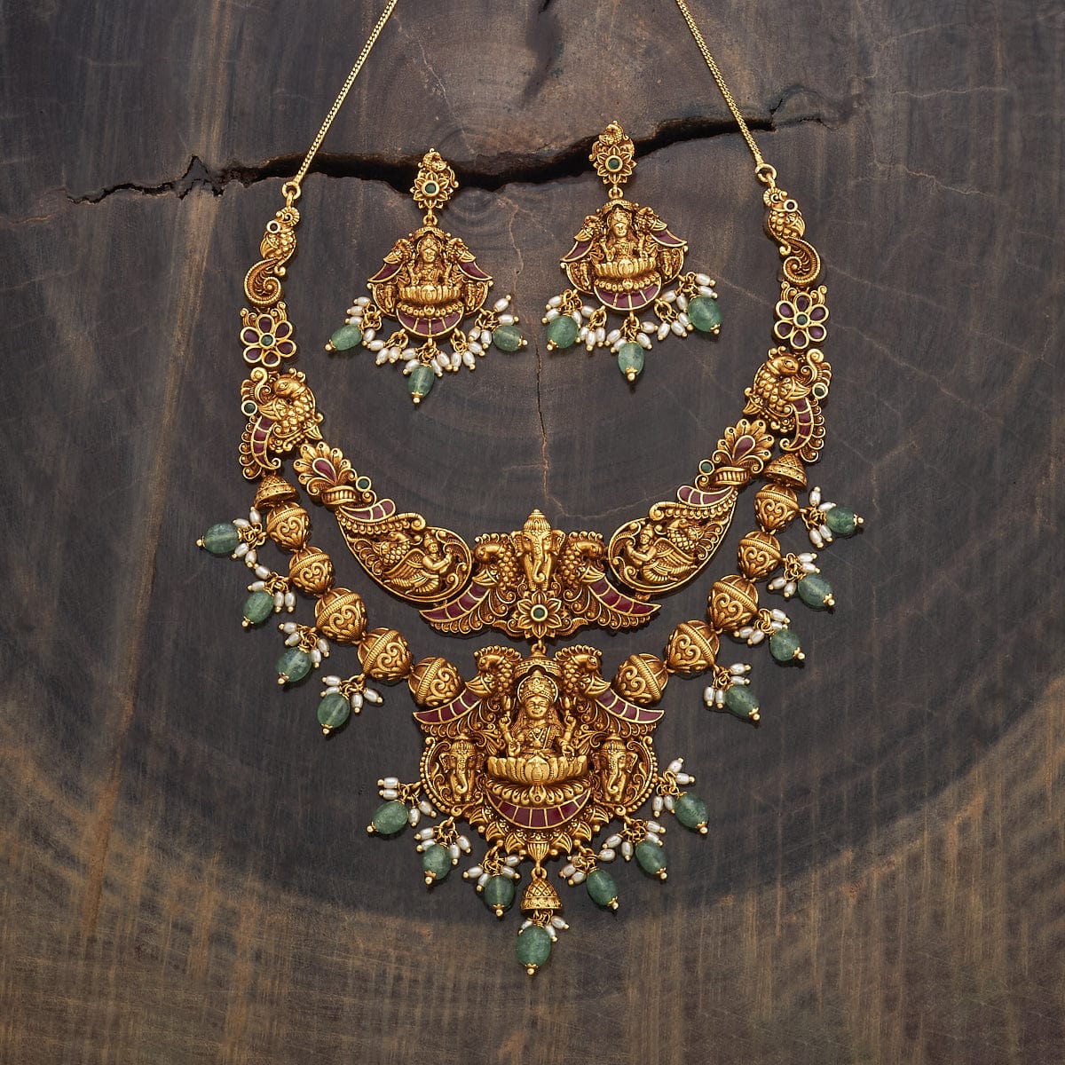 Laxmi Temple Antique Necklace