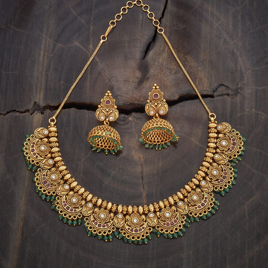 Antique Green Stone Necklace