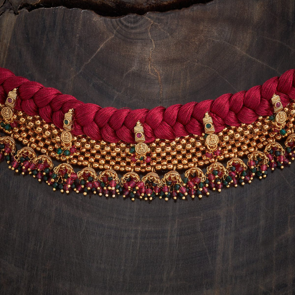 Red Stone Antique Short Necklace