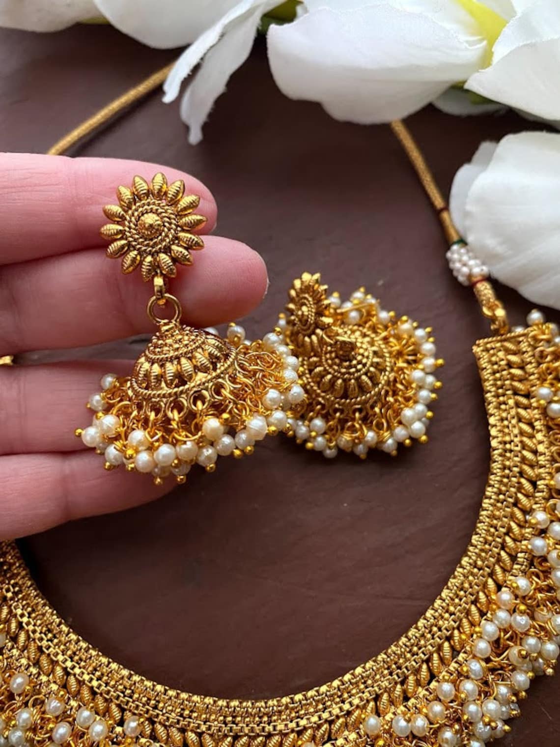 Gold Choker Necklace _indian Gold Necklace_indian Choker_